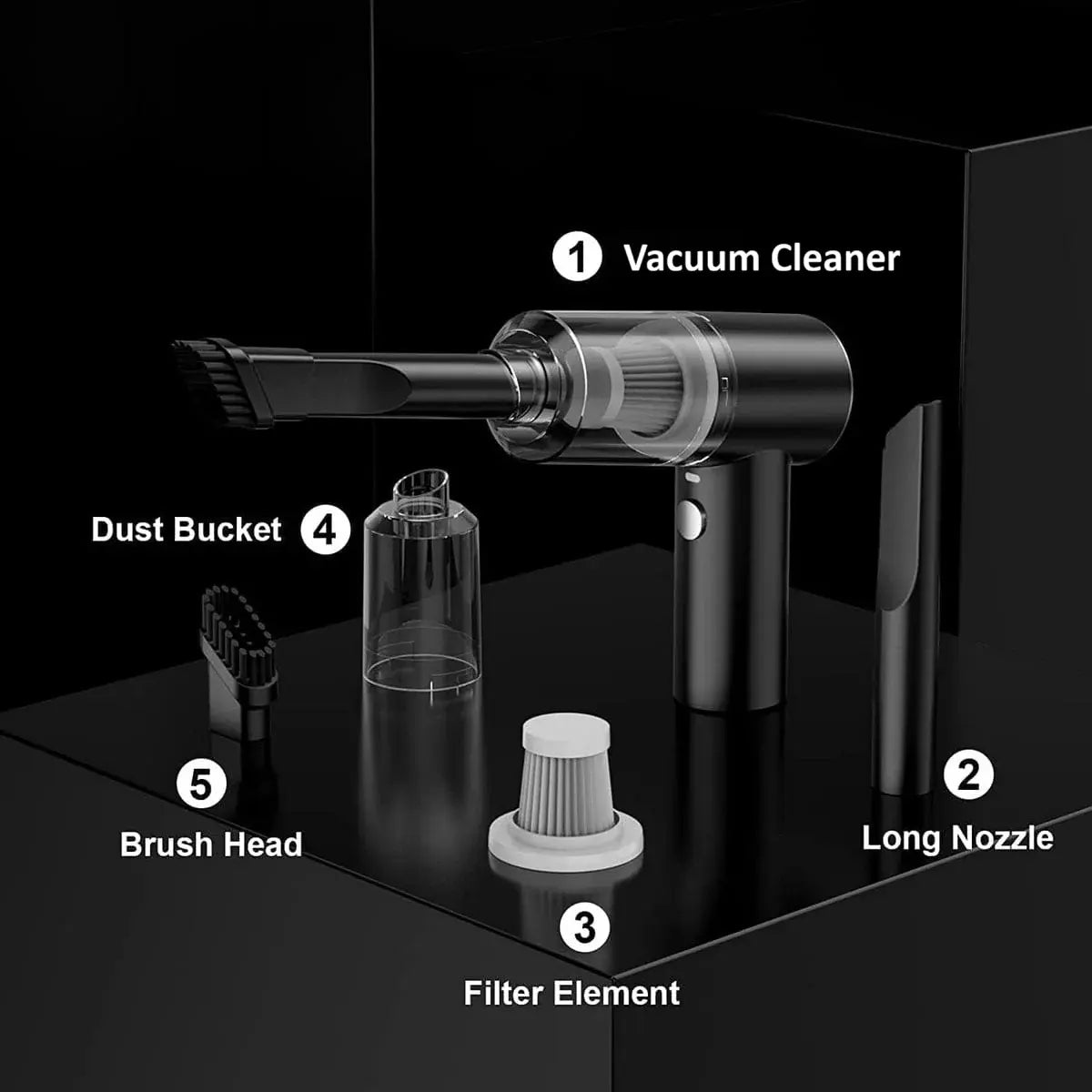 DustBlitz DuoPro Max™ | Dual-Mode Vacuum + Blower | Cordless, Portable & Hand-Sized | 12,000 Pa Suction - Deep-Cleans Car & Home in Seconds