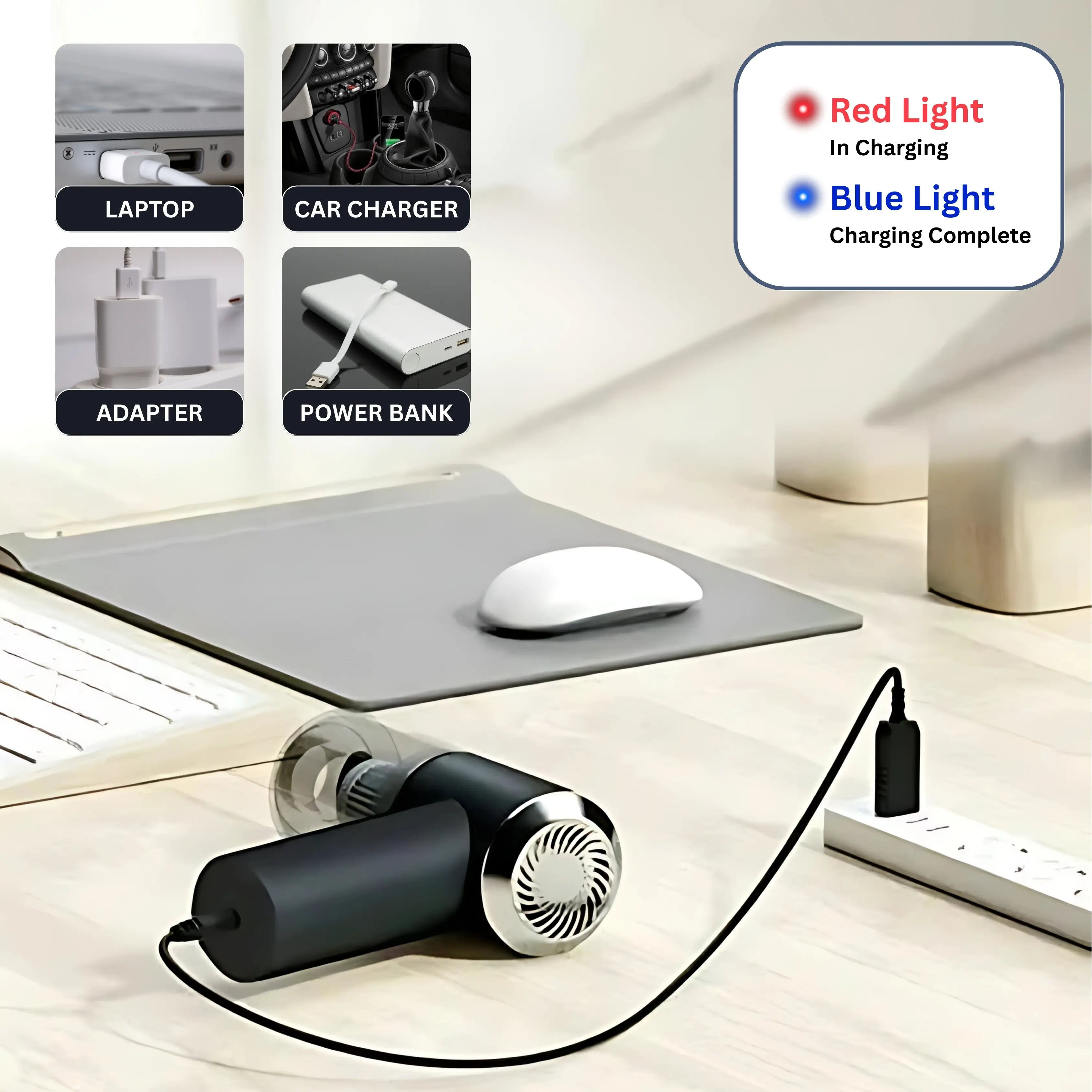 DustBlitz DuoPro Max™ | Dual-Mode Vacuum + Blower | Cordless, Portable & Hand-Sized | 12,000 Pa Suction - Deep-Cleans Car & Home in Seconds