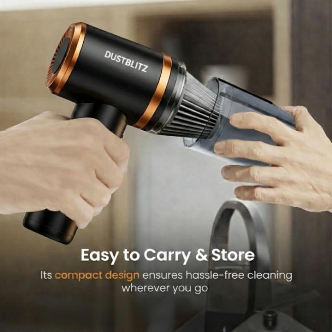 DustBlitz™ Cordless Portable Rechargeable Vacuum — Deep Cleans Car & Home in Seconds